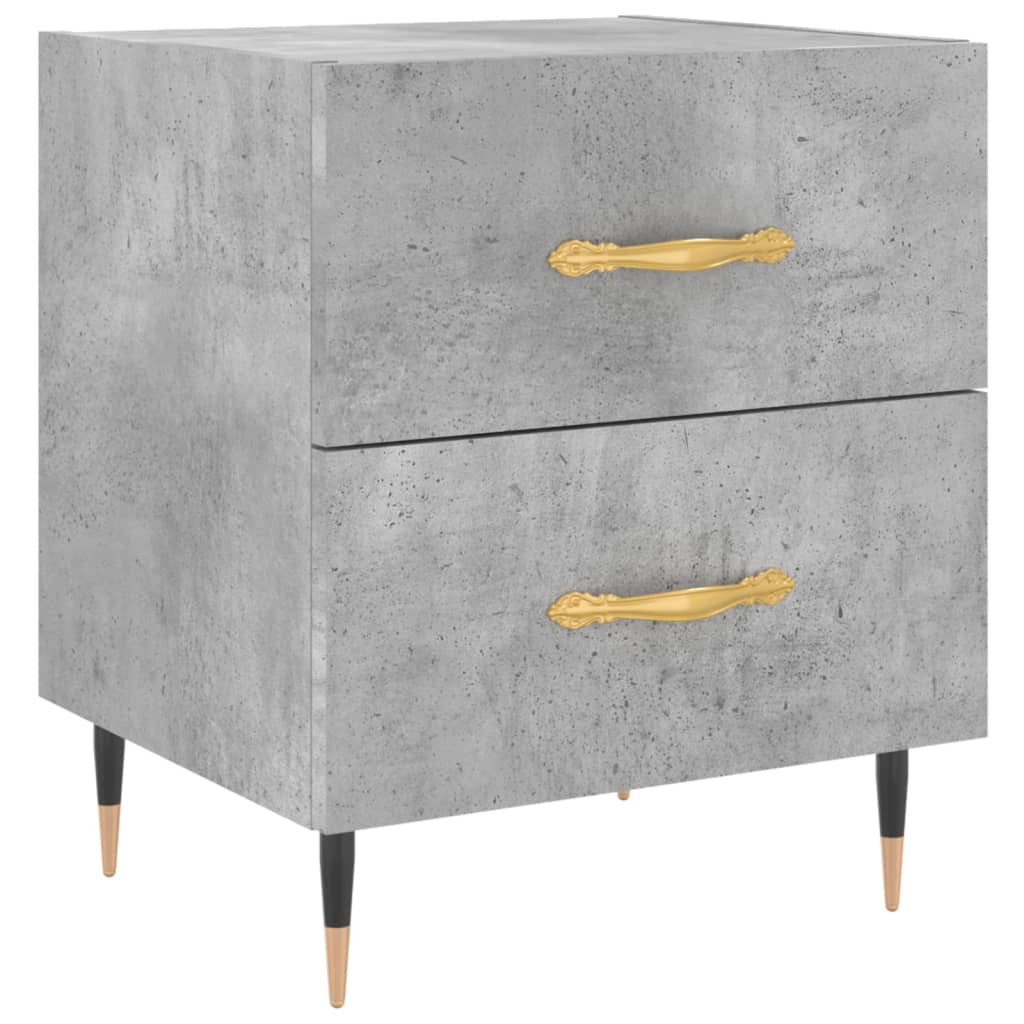 vidaXL Noptiere, 2 buc., gri beton, 40x35x47,5 cm, lemn compozit