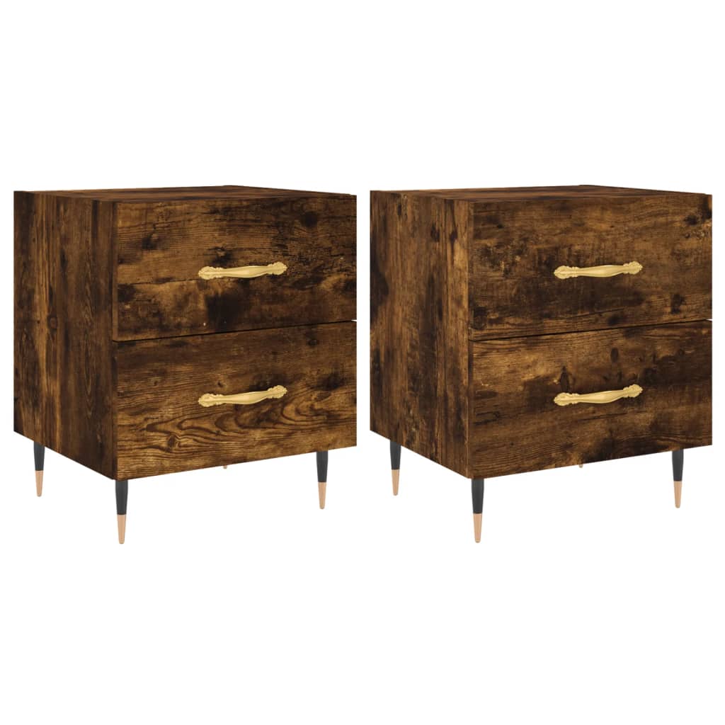 vidaXL Noptiere, 2 buc., stejar fumuriu, 40x35x47,5 cm, lemn compozit vidaXL Noptiere, 2 buc., stejar fumuriu, 40x35x47,5 cm, lemn compozit