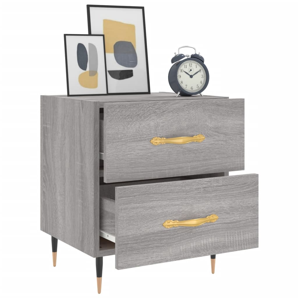 vidaXL Noptiere, 2 buc., gri sonoma, 40x35x47,5 cm, lemn compozit vidaXL Noptiere, 2 buc., gri sonoma, 40x35x47,5 cm, lemn compozit
