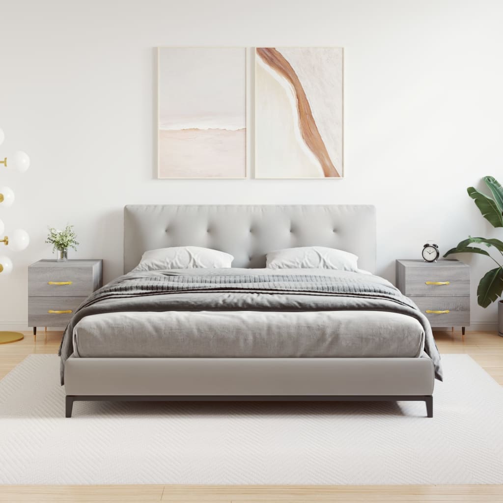 vidaXL Noptiere, 2 buc., gri sonoma, 40x35x47,5 cm, lemn compozit vidaXL Noptiere, 2 buc., gri sonoma, 40x35x47,5 cm, lemn compozit