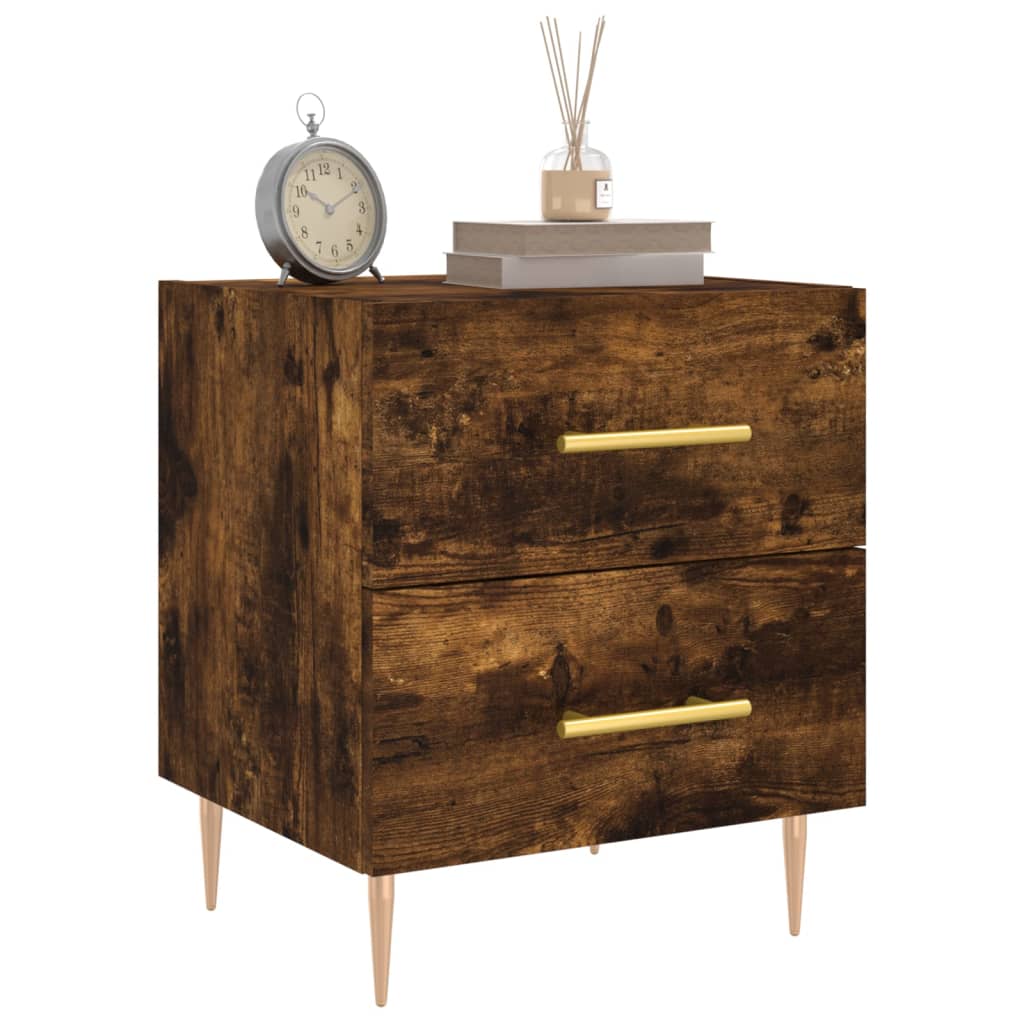 vidaXL Noptiere, 2 buc., stejar fumuriu, 40x35x47,5 cm, lemn compozit vidaXL Noptiere, 2 buc., stejar fumuriu, 40x35x47,5 cm, lemn compozit