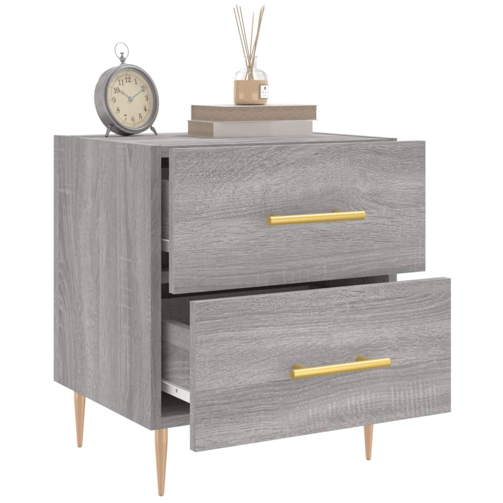 vidaXL Noptiere, 2 buc., gri sonoma, 40x35x47,5 cm, lemn compozit vidaXL Noptiere, 2 buc., gri sonoma, 40x35x47,5 cm, lemn compozit