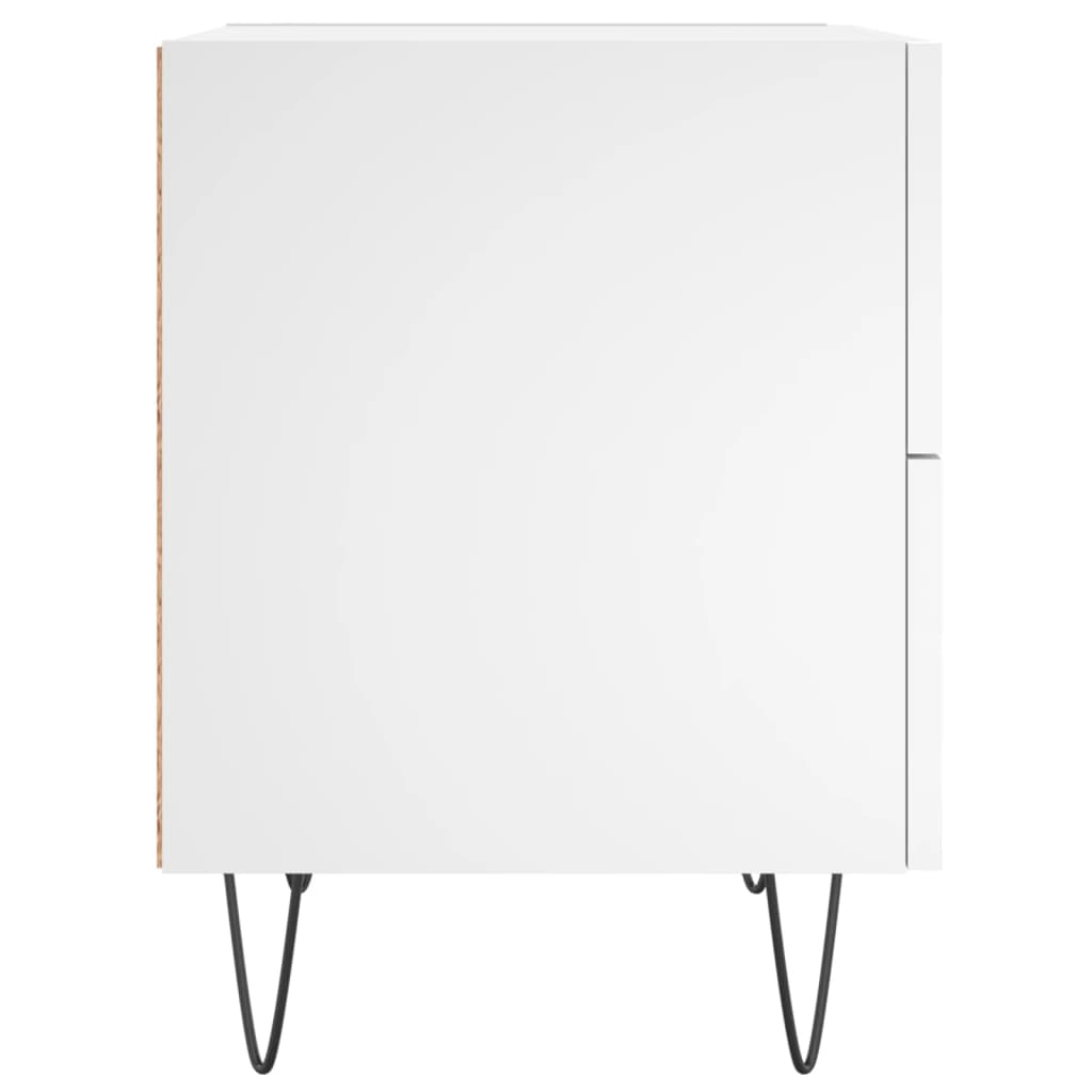 vidaXL Noptiere, 2 buc., alb, 40x35x47,5 cm, lemn compozit