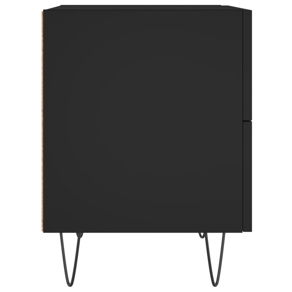 vidaXL Noptiere, 2 buc., negru, 40x35x47,5 cm, lemn compozit vidaXL Noptiere, 2 buc., negru, 40x35x47,5 cm, lemn compozit