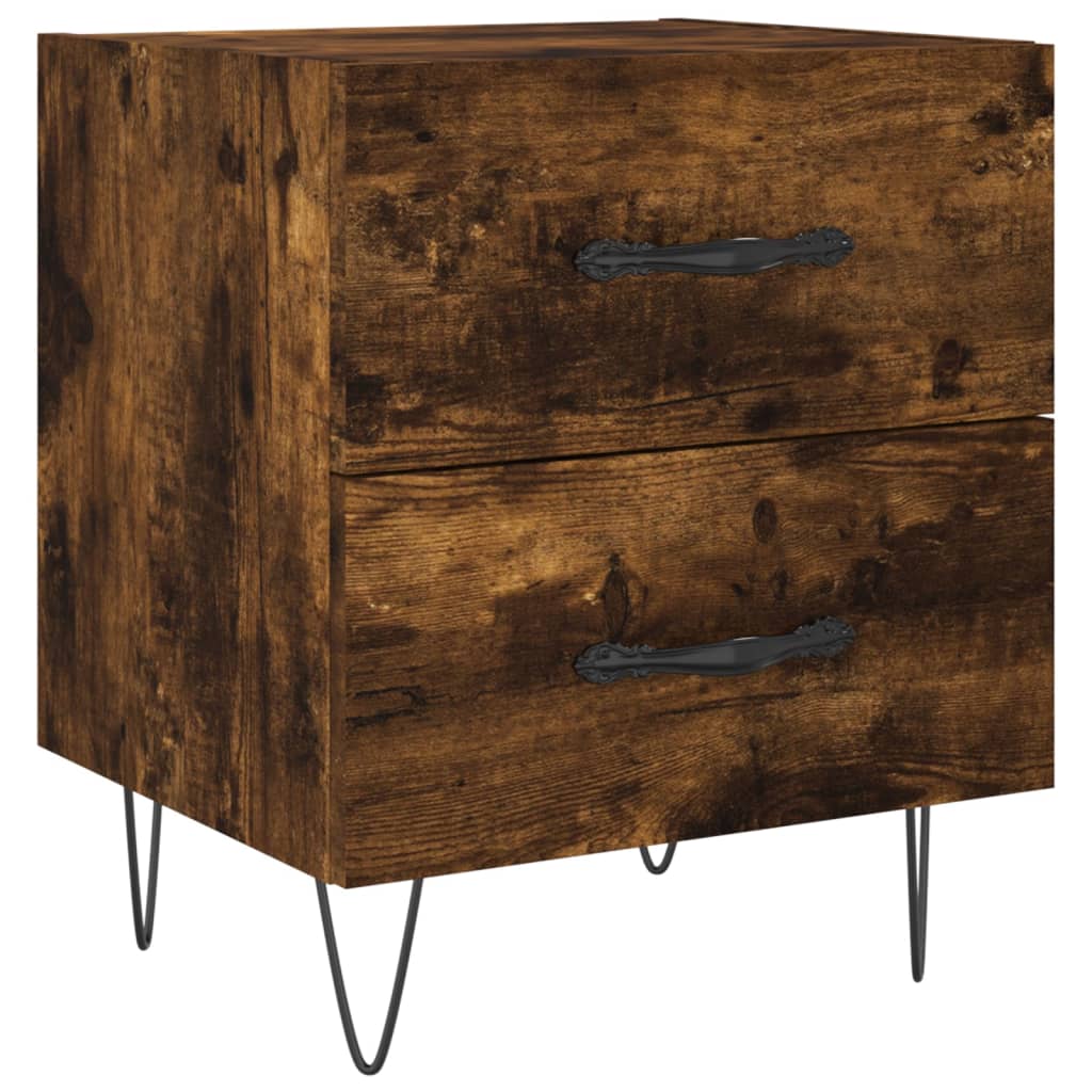 vidaXL Noptiere, 2 buc., stejar fumuriu, 40x35x47,5 cm, lemn compozit vidaXL Noptiere, 2 buc., stejar fumuriu, 40x35x47,5 cm, lemn compozit