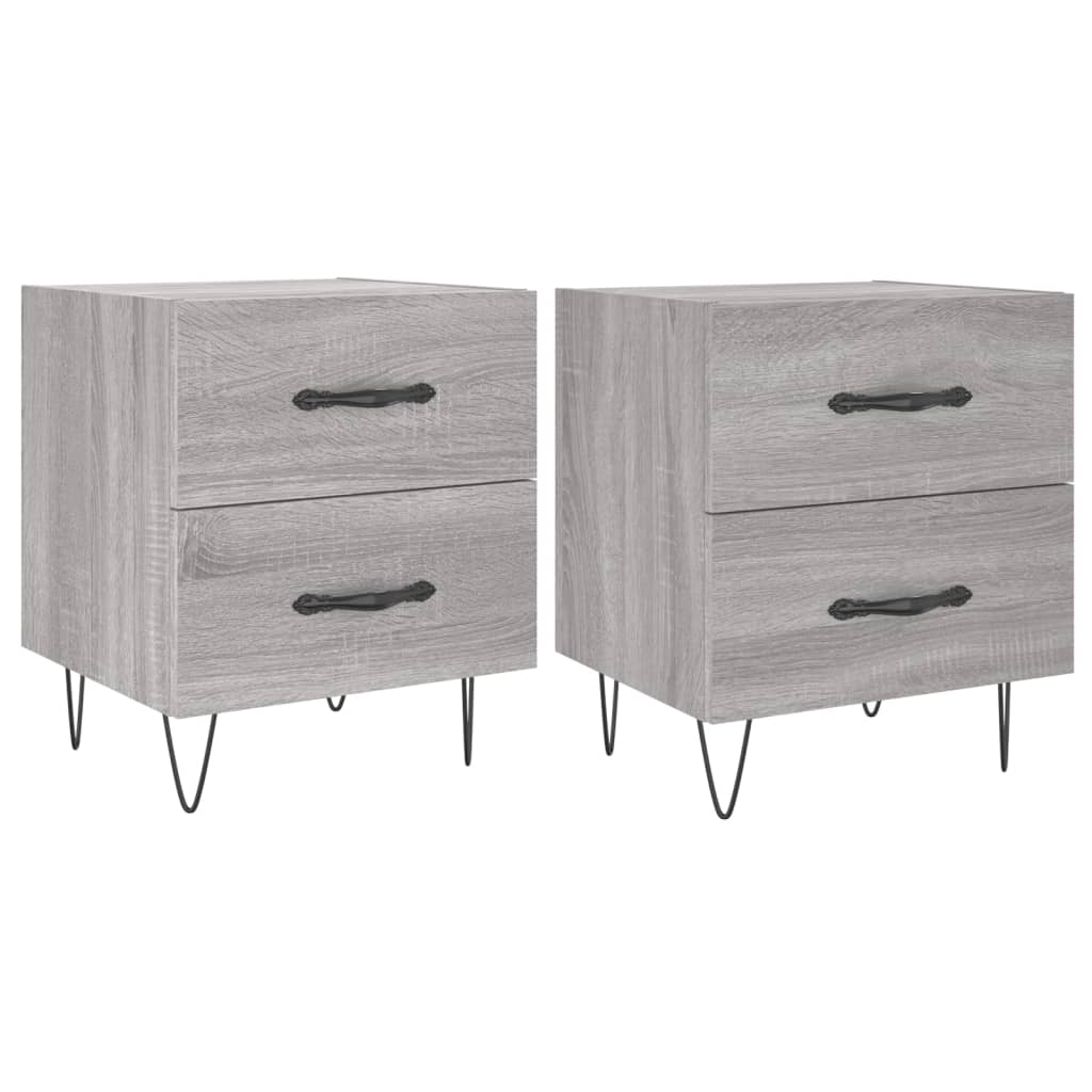 vidaXL Noptiere, 2 buc., gri sonoma, 40x35x47,5 cm, lemn compozit