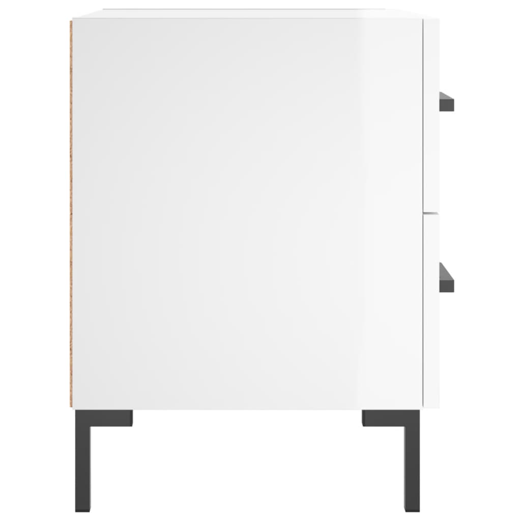 vidaXL Noptiere, 2 buc., alb extralucios, 40x35x47,5 cm, lemn compozit vidaXL Noptiere, 2 buc., alb extralucios, 40x35x47,5 cm, lemn compozit