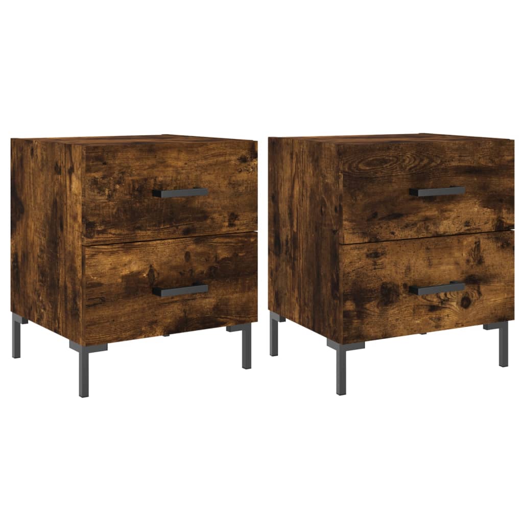 vidaXL Noptiere, 2 buc., stejar fumuriu, 40x35x47,5 cm, lemn compozit vidaXL Noptiere, 2 buc., stejar fumuriu, 40x35x47,5 cm, lemn compozit