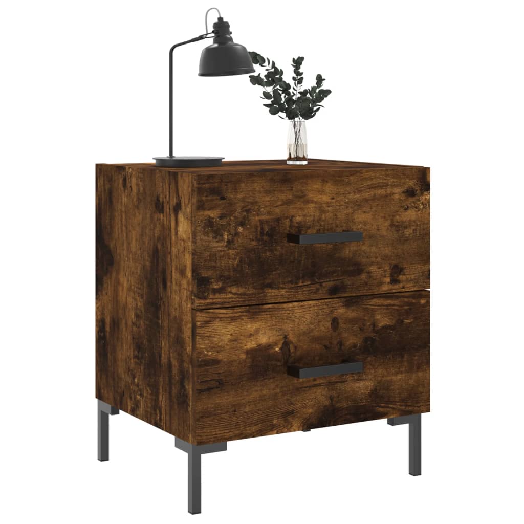 vidaXL Noptiere, 2 buc., stejar fumuriu, 40x35x47,5 cm, lemn compozit vidaXL Noptiere, 2 buc., stejar fumuriu, 40x35x47,5 cm, lemn compozit