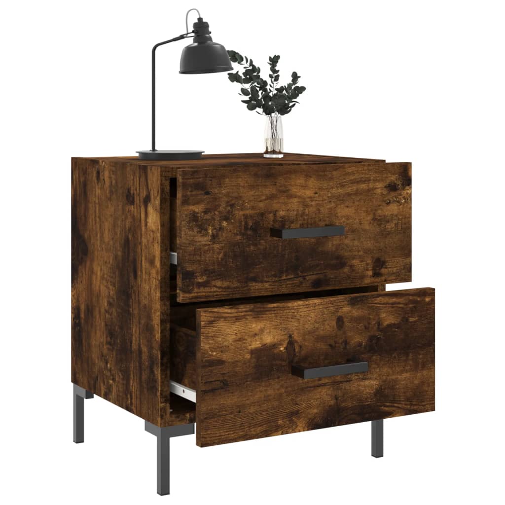 vidaXL Noptiere, 2 buc., stejar fumuriu, 40x35x47,5 cm, lemn compozit vidaXL Noptiere, 2 buc., stejar fumuriu, 40x35x47,5 cm, lemn compozit