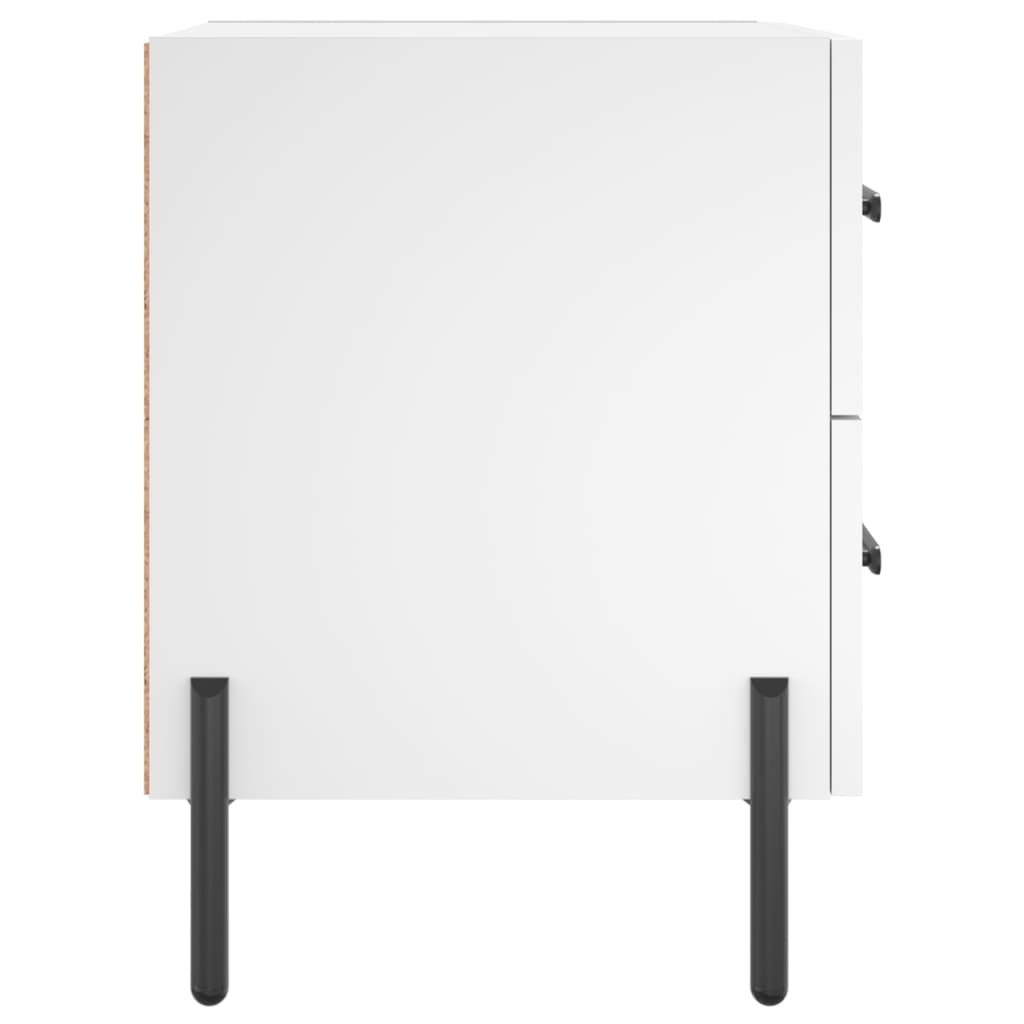 vidaXL Noptiere, 2 buc., alb, 40x35x47,5 cm, lemn compozit