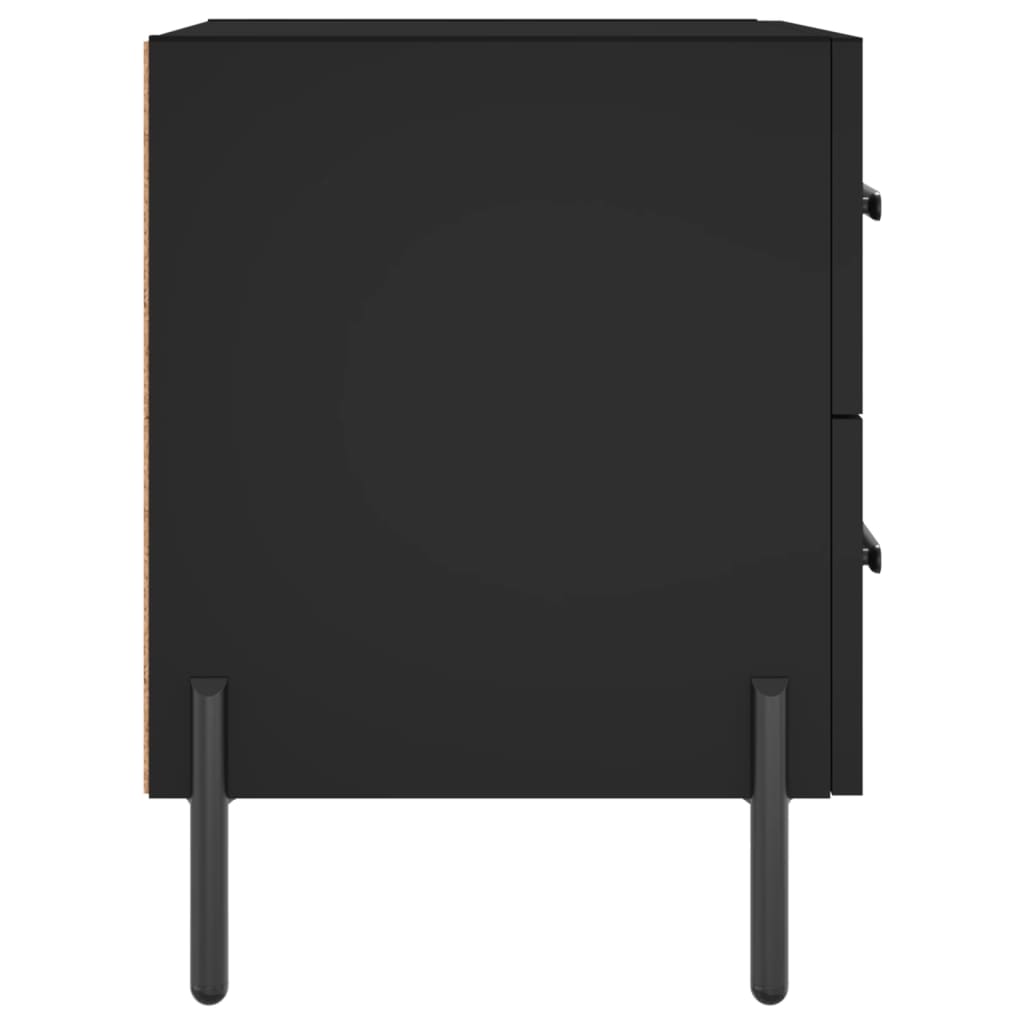 vidaXL Noptiere, 2 buc., negru, 40x35x47,5 cm, lemn compozit vidaXL Noptiere, 2 buc., negru, 40x35x47,5 cm, lemn compozit