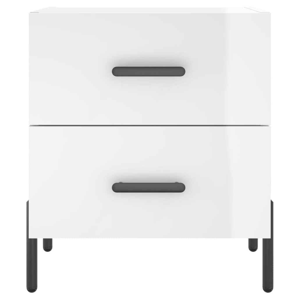vidaXL Noptiere, 2 buc., alb extralucios, 40x35x47,5 cm, lemn compozit vidaXL Noptiere, 2 buc., alb extralucios, 40x35x47,5 cm, lemn compozit