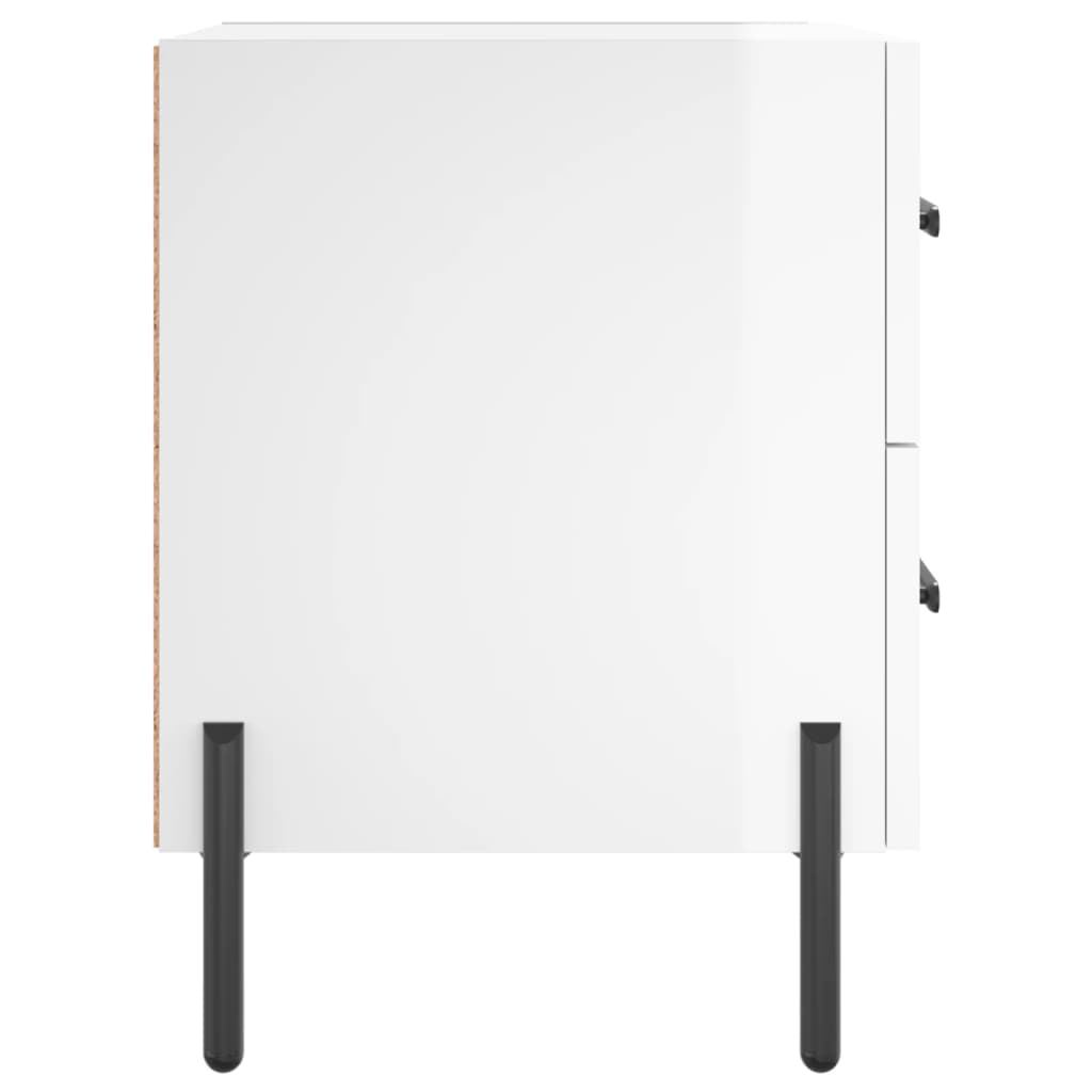 vidaXL Noptiere, 2 buc., alb extralucios, 40x35x47,5 cm, lemn compozit vidaXL Noptiere, 2 buc., alb extralucios, 40x35x47,5 cm, lemn compozit