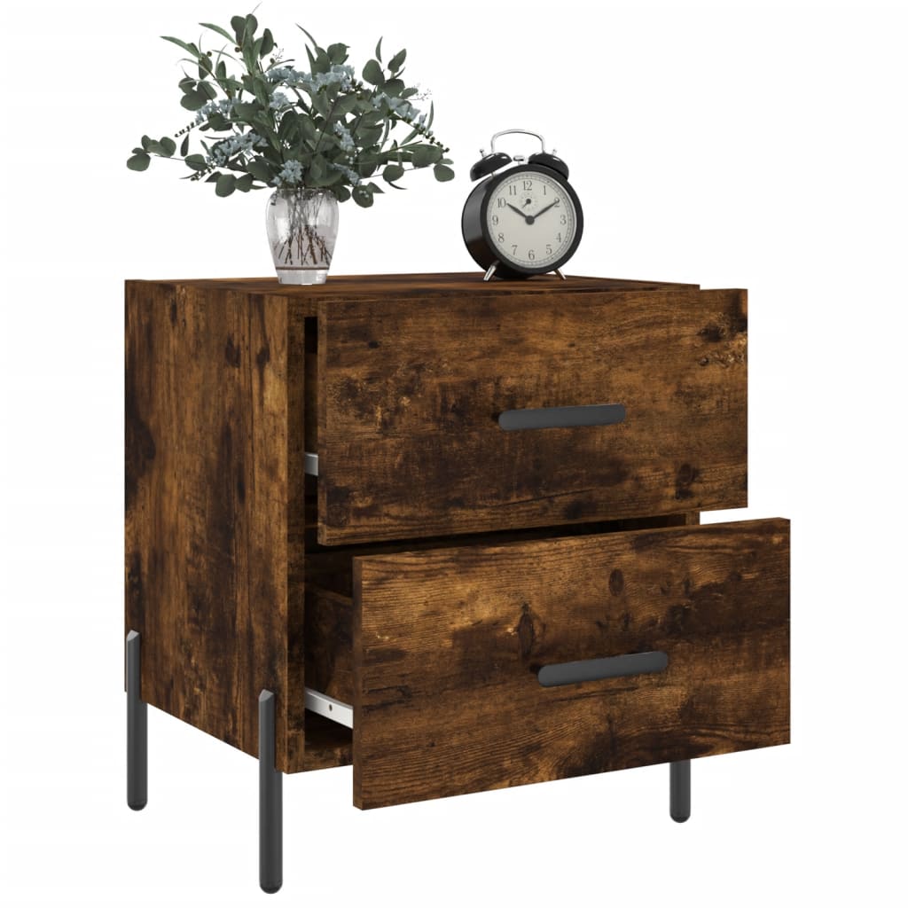 vidaXL Noptiere, 2 buc., stejar fumuriu, 40x35x47,5 cm, lemn compozit vidaXL Noptiere, 2 buc., stejar fumuriu, 40x35x47,5 cm, lemn compozit