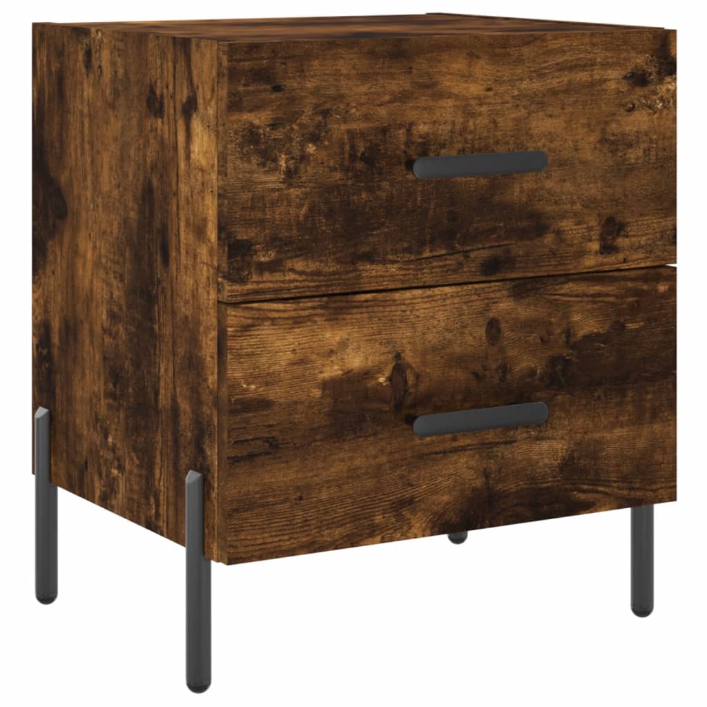 vidaXL Noptiere, 2 buc., stejar fumuriu, 40x35x47,5 cm, lemn compozit vidaXL Noptiere, 2 buc., stejar fumuriu, 40x35x47,5 cm, lemn compozit