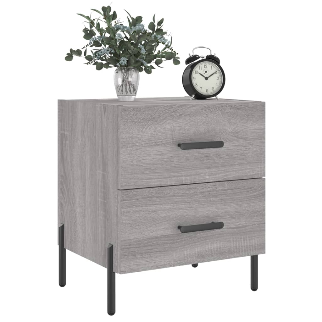 vidaXL Noptiere, 2 buc., gri sonoma, 40x35x47,5 cm, lemn compozit vidaXL Noptiere, 2 buc., gri sonoma, 40x35x47,5 cm, lemn compozit