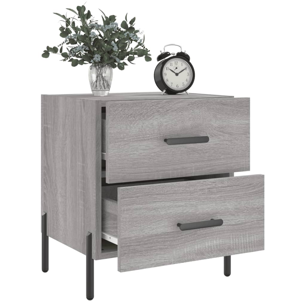 vidaXL Noptiere, 2 buc., gri sonoma, 40x35x47,5 cm, lemn compozit vidaXL Noptiere, 2 buc., gri sonoma, 40x35x47,5 cm, lemn compozit