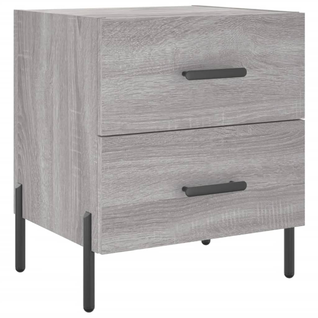 vidaXL Noptiere, 2 buc., gri sonoma, 40x35x47,5 cm, lemn compozit vidaXL Noptiere, 2 buc., gri sonoma, 40x35x47,5 cm, lemn compozit