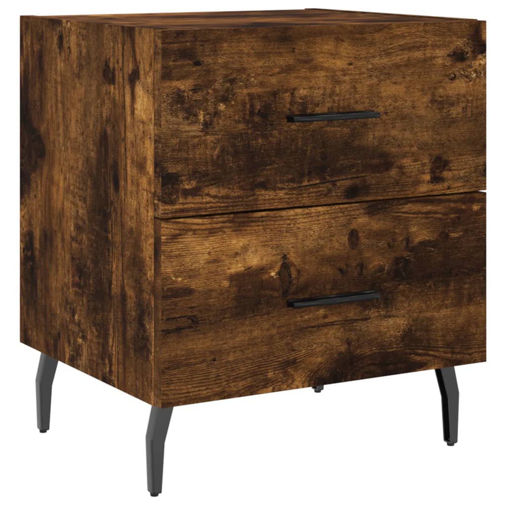 vidaXL Noptiere, 2 buc., stejar fumuriu, 40x35x47,5 cm, lemn compozit vidaXL Noptiere, 2 buc., stejar fumuriu, 40x35x47,5 cm, lemn compozit