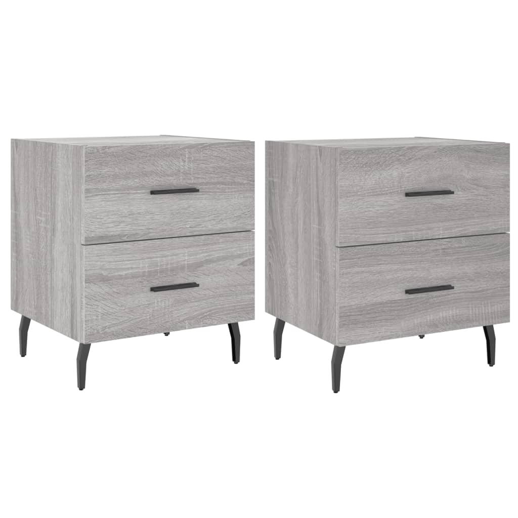 vidaXL Noptiere, 2 buc., gri sonoma, 40x35x47,5 cm, lemn compozit