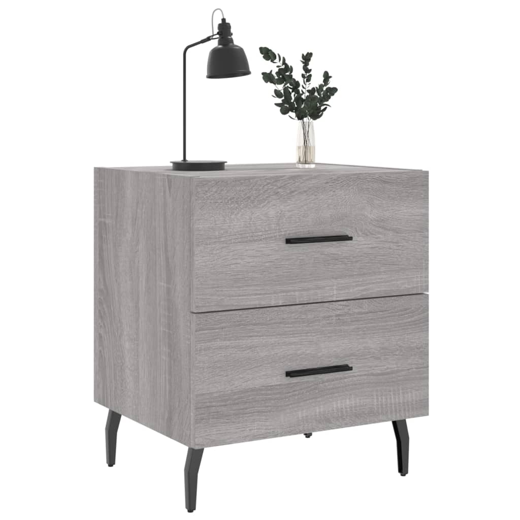 vidaXL Noptiere, 2 buc., gri sonoma, 40x35x47,5 cm, lemn compozit