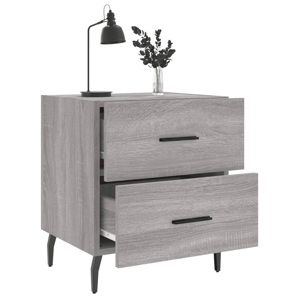 vidaXL Noptiere, 2 buc., gri sonoma, 40x35x47,5 cm, lemn compozit