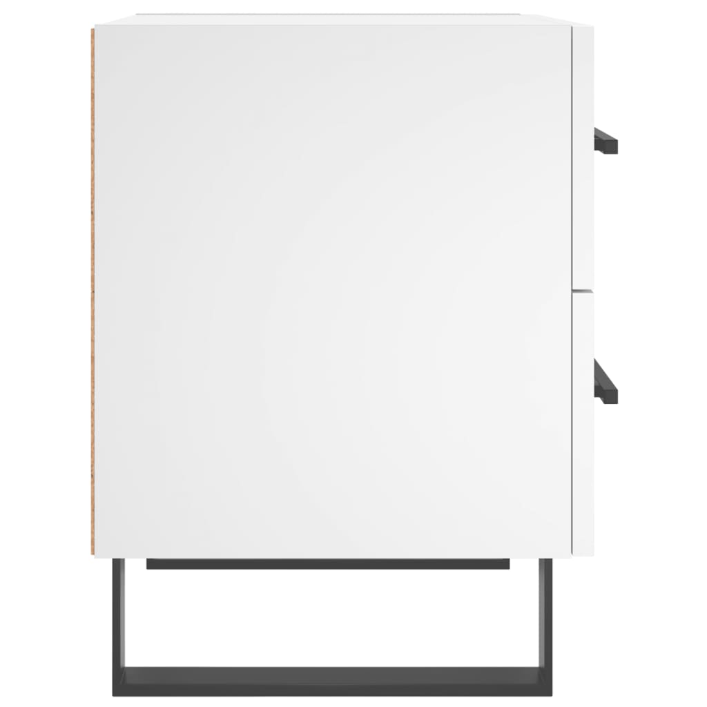 vidaXL Noptiere, 2 buc., alb, 40x35x47,5 cm, lemn compozit