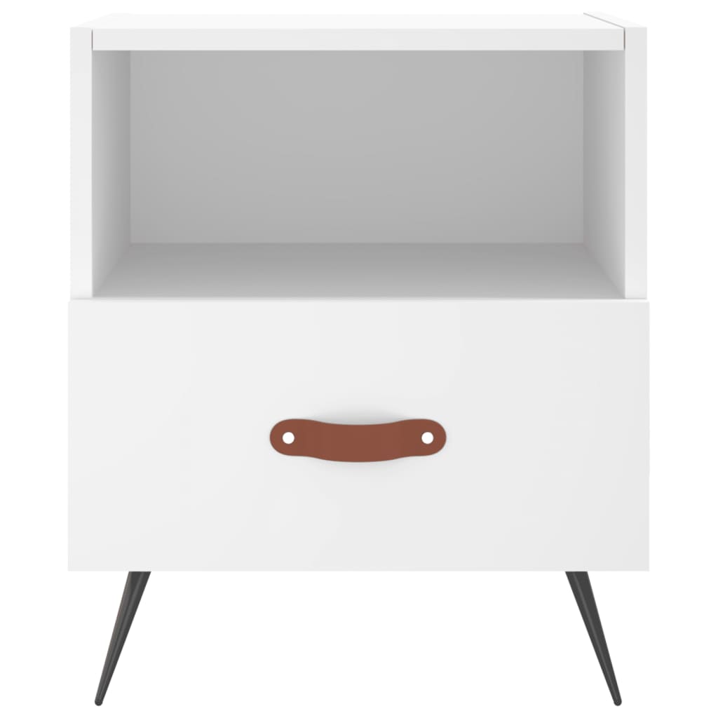 vidaXL Noptiere, 2 buc., alb, 40x35x47,5 cm, lemn compozit