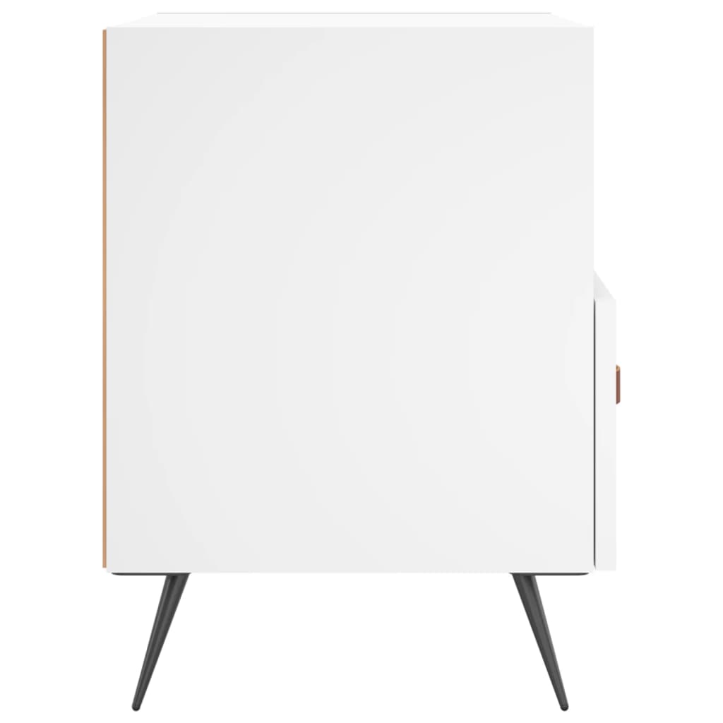 vidaXL Noptiere, 2 buc., alb, 40x35x47,5 cm, lemn compozit