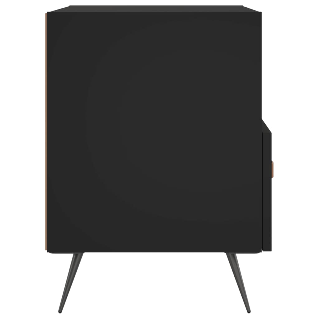 vidaXL Noptiere, 2 buc., negru, 40x35x47,5 cm, lemn compozit vidaXL Noptiere, 2 buc., negru, 40x35x47,5 cm, lemn compozit