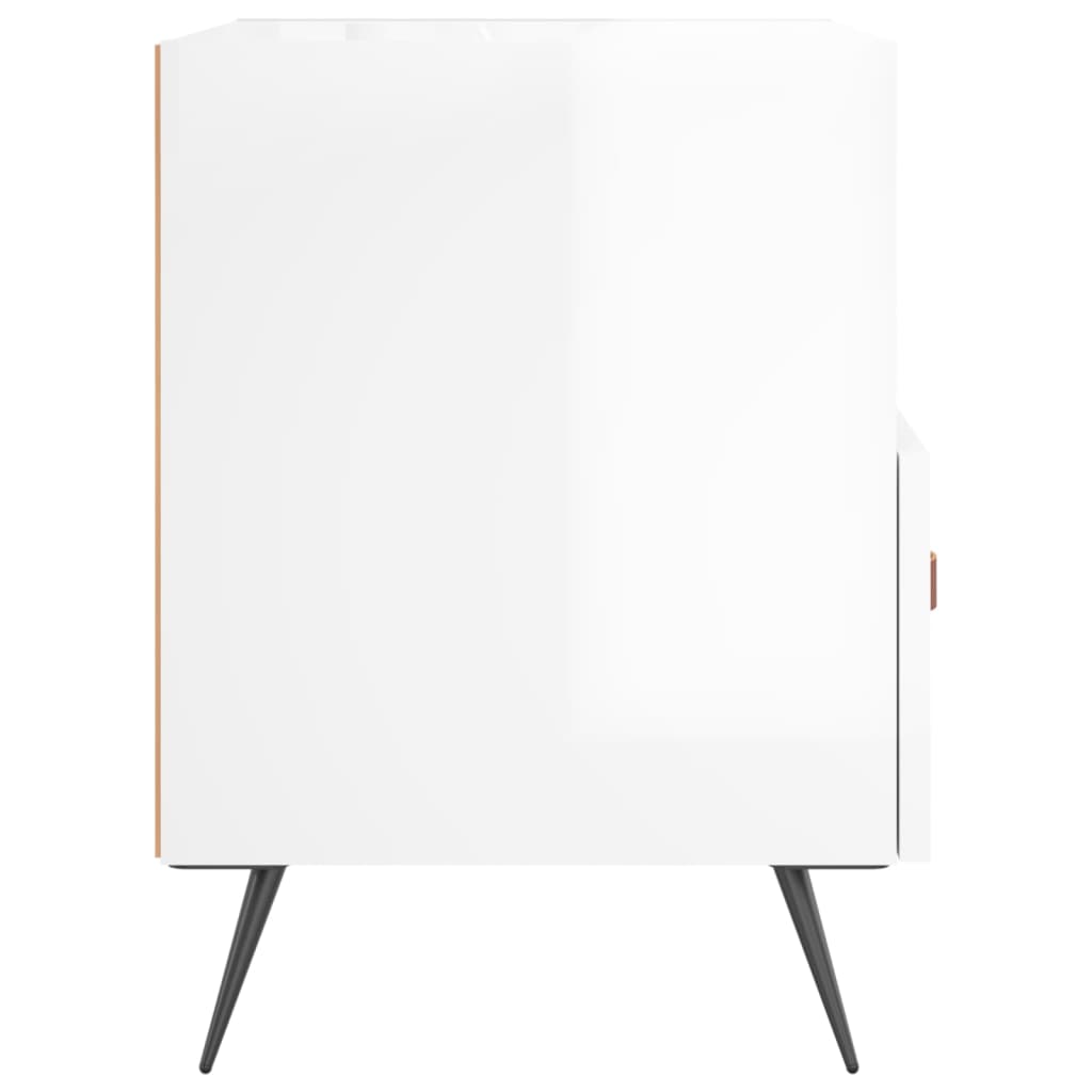 vidaXL Noptiere, 2 buc., alb extralucios, 40x35x47,5 cm, lemn compozit vidaXL Noptiere, 2 buc., alb extralucios, 40x35x47,5 cm, lemn compozit