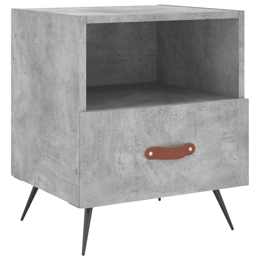 vidaXL Noptiere, 2 buc., gri beton, 40x35x47,5 cm, lemn compozit
