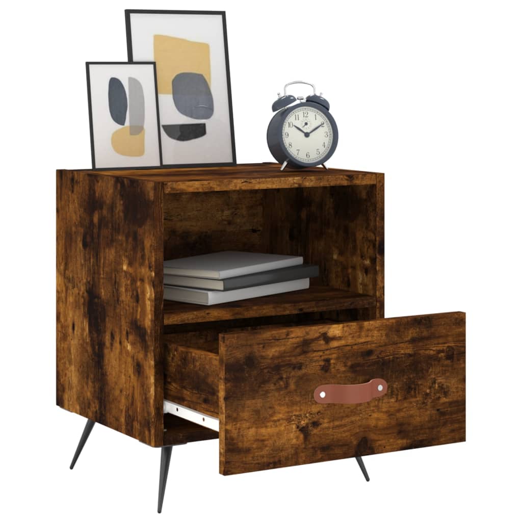 vidaXL Noptiere, 2 buc., stejar fumuriu, 40x35x47,5 cm, lemn compozit vidaXL Noptiere, 2 buc., stejar fumuriu, 40x35x47,5 cm, lemn compozit