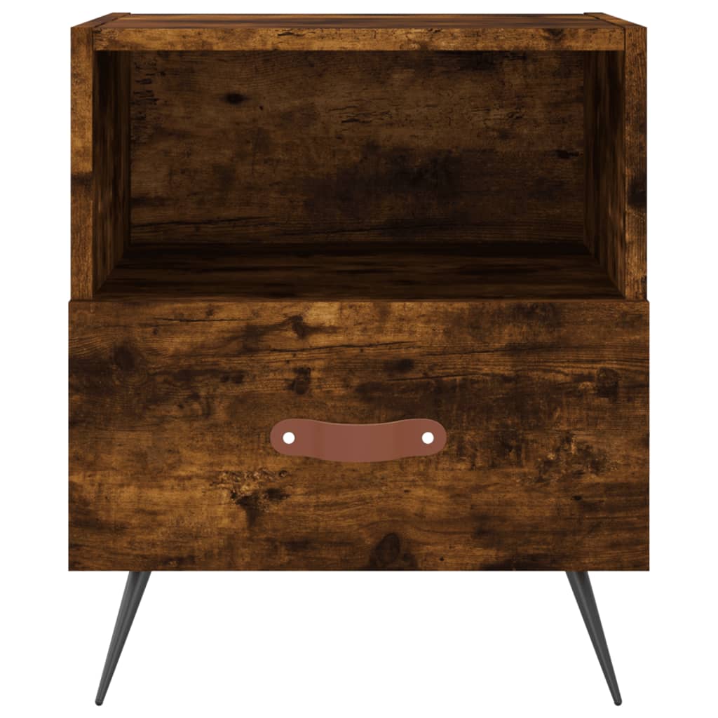 vidaXL Noptiere, 2 buc., stejar fumuriu, 40x35x47,5 cm, lemn compozit vidaXL Noptiere, 2 buc., stejar fumuriu, 40x35x47,5 cm, lemn compozit