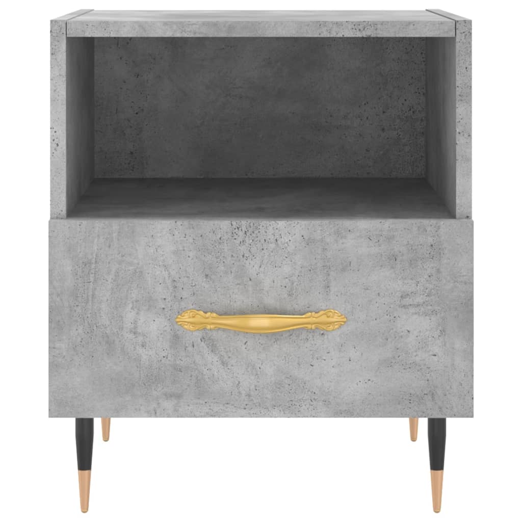 vidaXL Noptiere, 2 buc., gri beton, 40x35x47,5 cm, lemn compozit