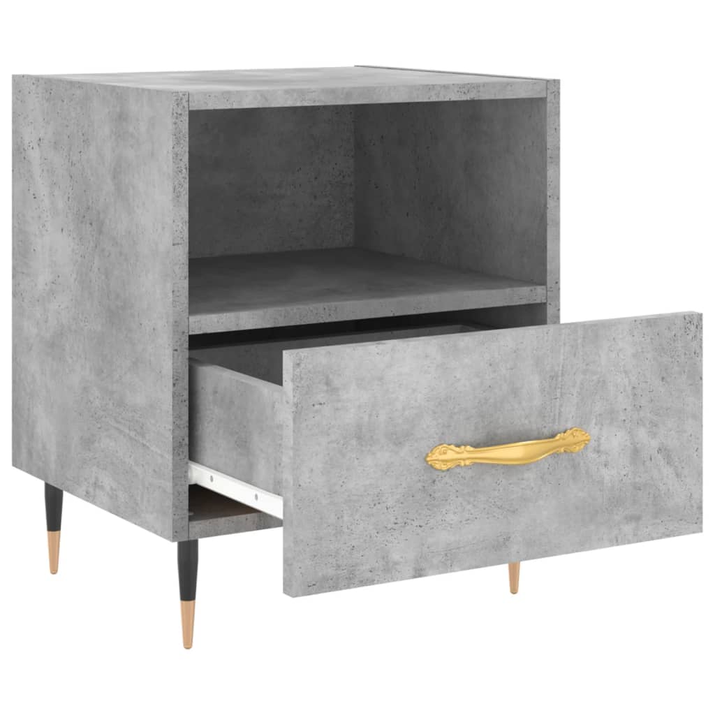 vidaXL Noptiere, 2 buc., gri beton, 40x35x47,5 cm, lemn compozit