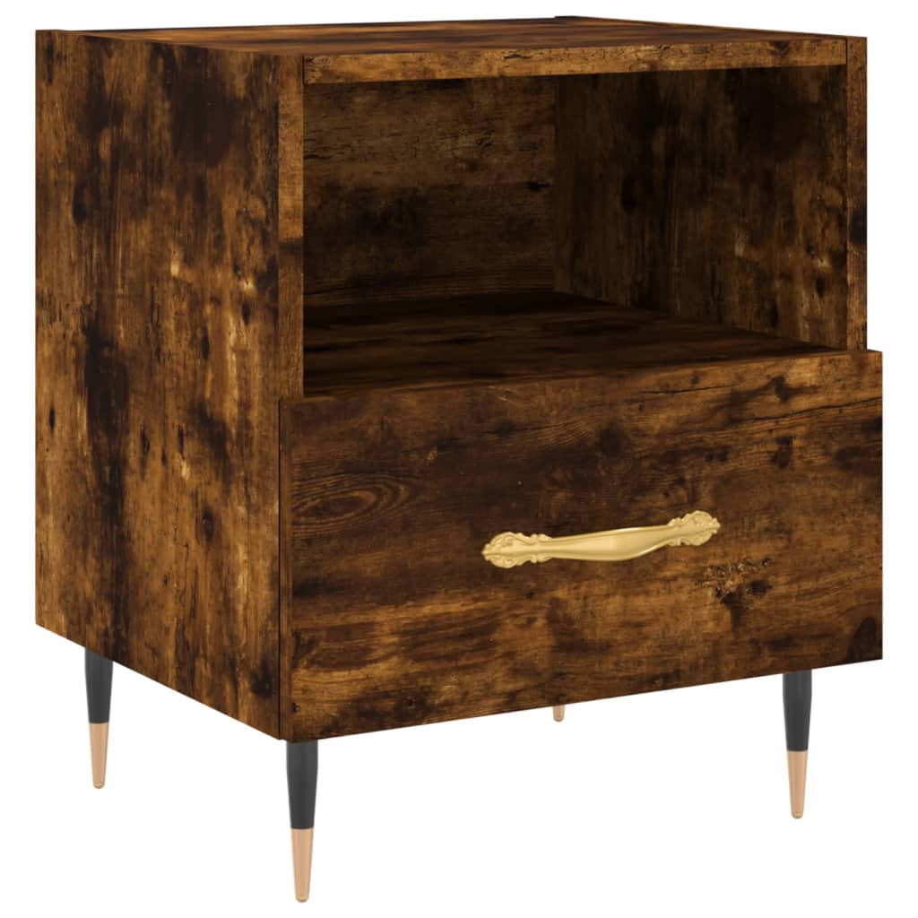 vidaXL Noptiere, 2 buc., stejar fumuriu, 40x35x47,5 cm, lemn compozit vidaXL Noptiere, 2 buc., stejar fumuriu, 40x35x47,5 cm, lemn compozit