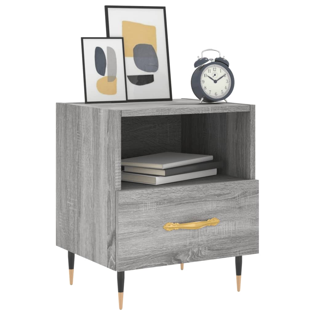 vidaXL Noptiere, 2 buc., gri sonoma, 40x35x47,5 cm, lemn compozit vidaXL Noptiere, 2 buc., gri sonoma, 40x35x47,5 cm, lemn compozit