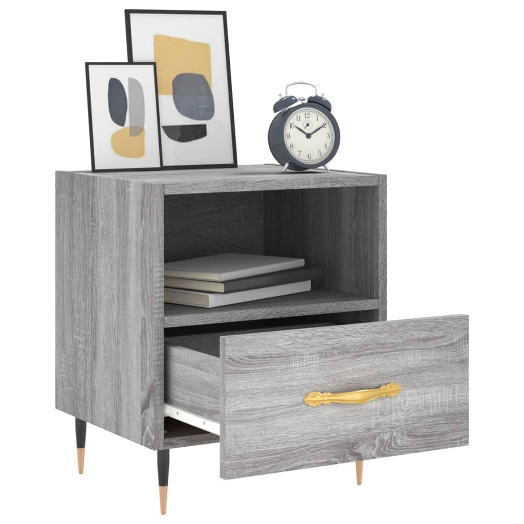 vidaXL Noptiere, 2 buc., gri sonoma, 40x35x47,5 cm, lemn compozit vidaXL Noptiere, 2 buc., gri sonoma, 40x35x47,5 cm, lemn compozit
