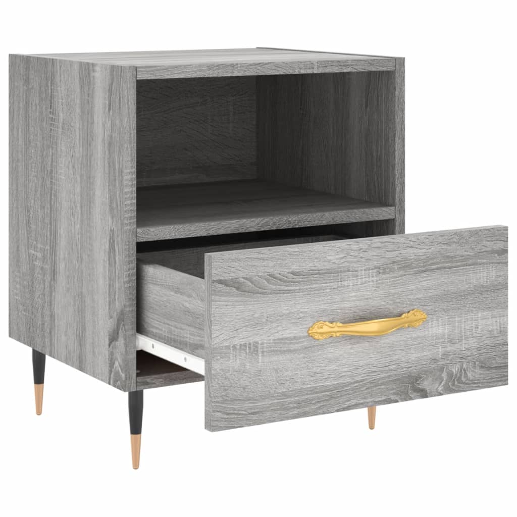 vidaXL Noptiere, 2 buc., gri sonoma, 40x35x47,5 cm, lemn compozit vidaXL Noptiere, 2 buc., gri sonoma, 40x35x47,5 cm, lemn compozit