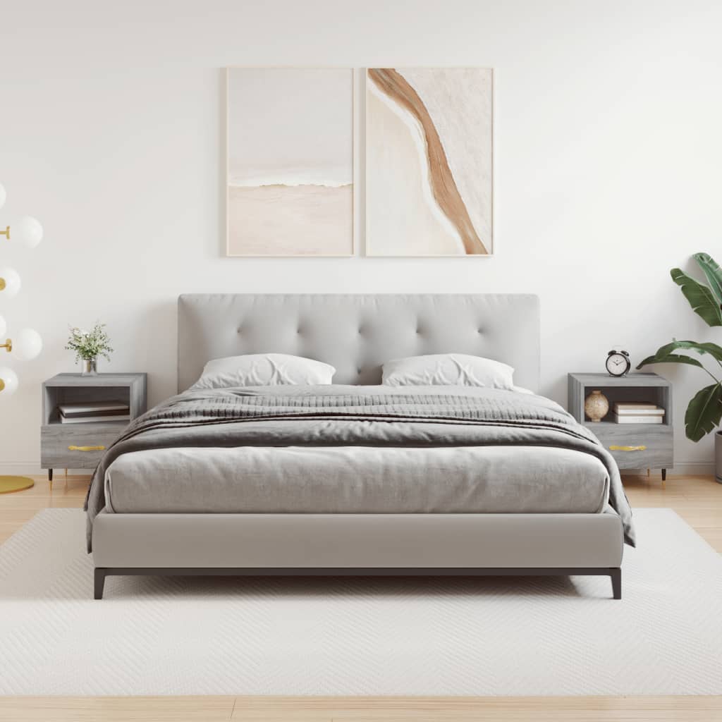 vidaXL Noptiere, 2 buc., gri sonoma, 40x35x47,5 cm, lemn compozit vidaXL Noptiere, 2 buc., gri sonoma, 40x35x47,5 cm, lemn compozit