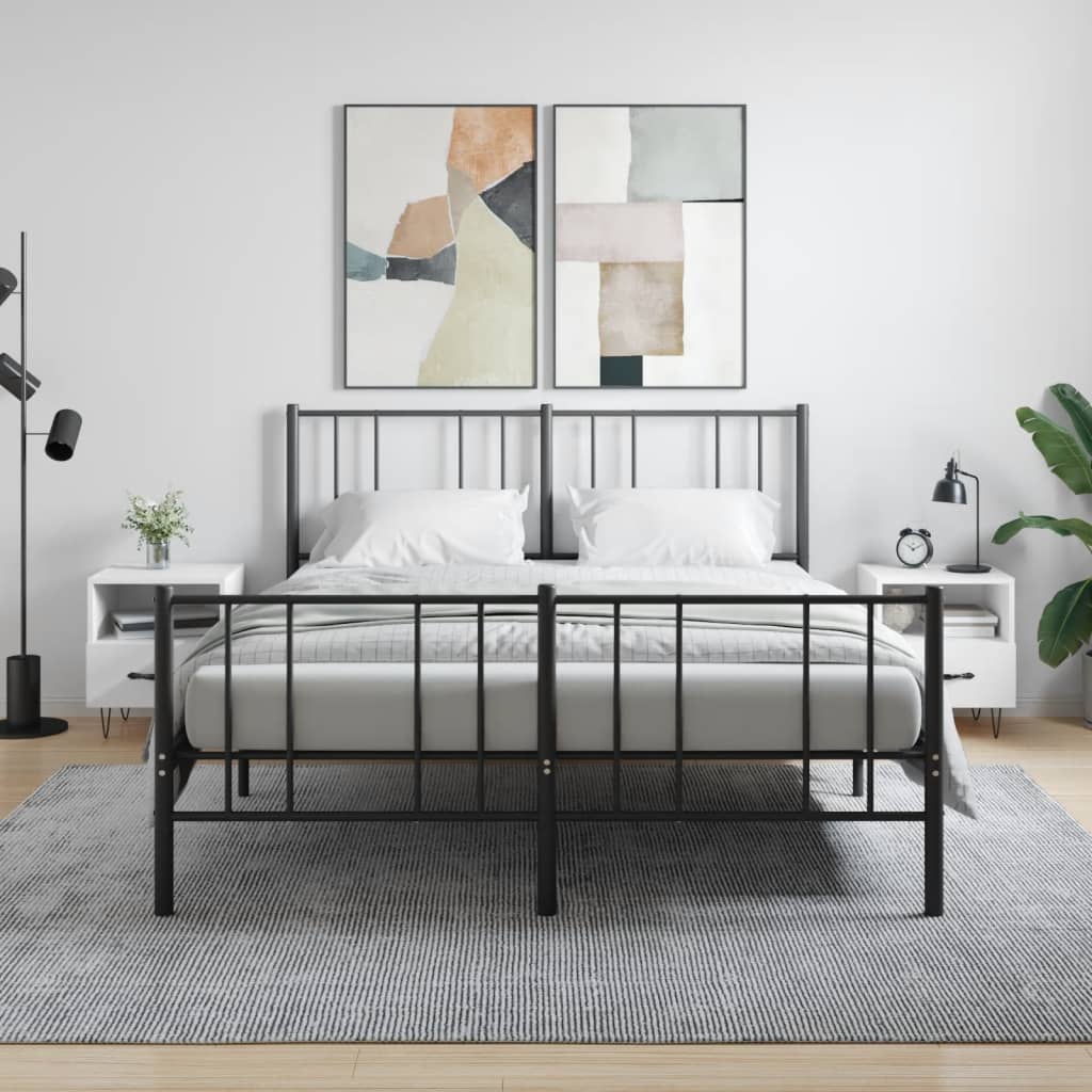 vidaXL Noptiere, 2 buc., alb extralucios, 40x35x47,5 cm, lemn compozit vidaXL Noptiere, 2 buc., alb extralucios, 40x35x47,5 cm, lemn compozit