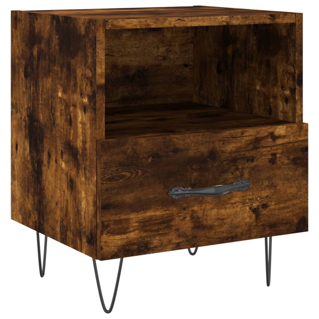 vidaXL Noptiere, 2 buc., stejar fumuriu, 40x35x47,5 cm, lemn compozit vidaXL Noptiere, 2 buc., stejar fumuriu, 40x35x47,5 cm, lemn compozit