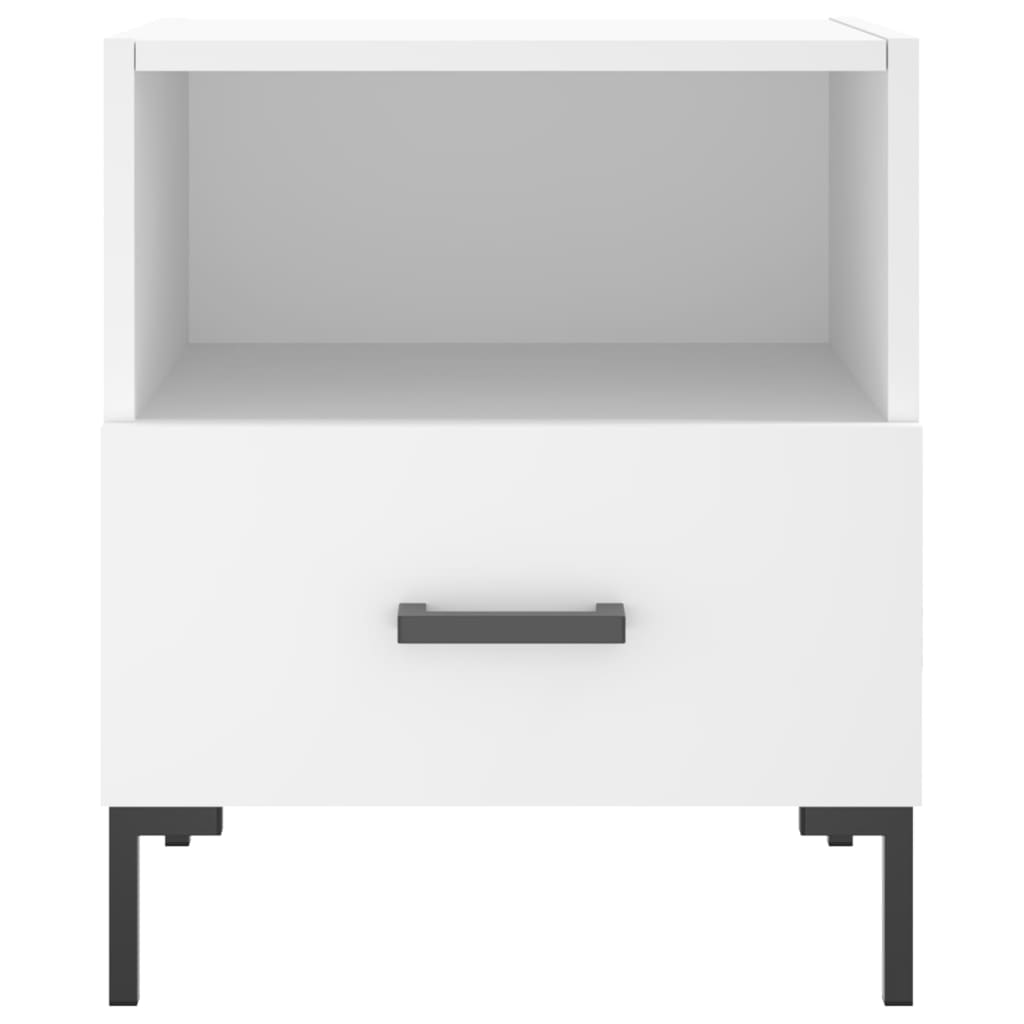 vidaXL Noptiere, 2 buc., alb, 40x35x47,5 cm, lemn compozit