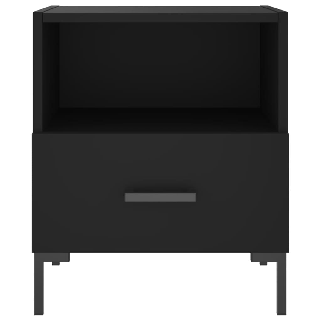 vidaXL Noptiere, 2 buc., negru, 40x35x47,5 cm, lemn compozit vidaXL Noptiere, 2 buc., negru, 40x35x47,5 cm, lemn compozit