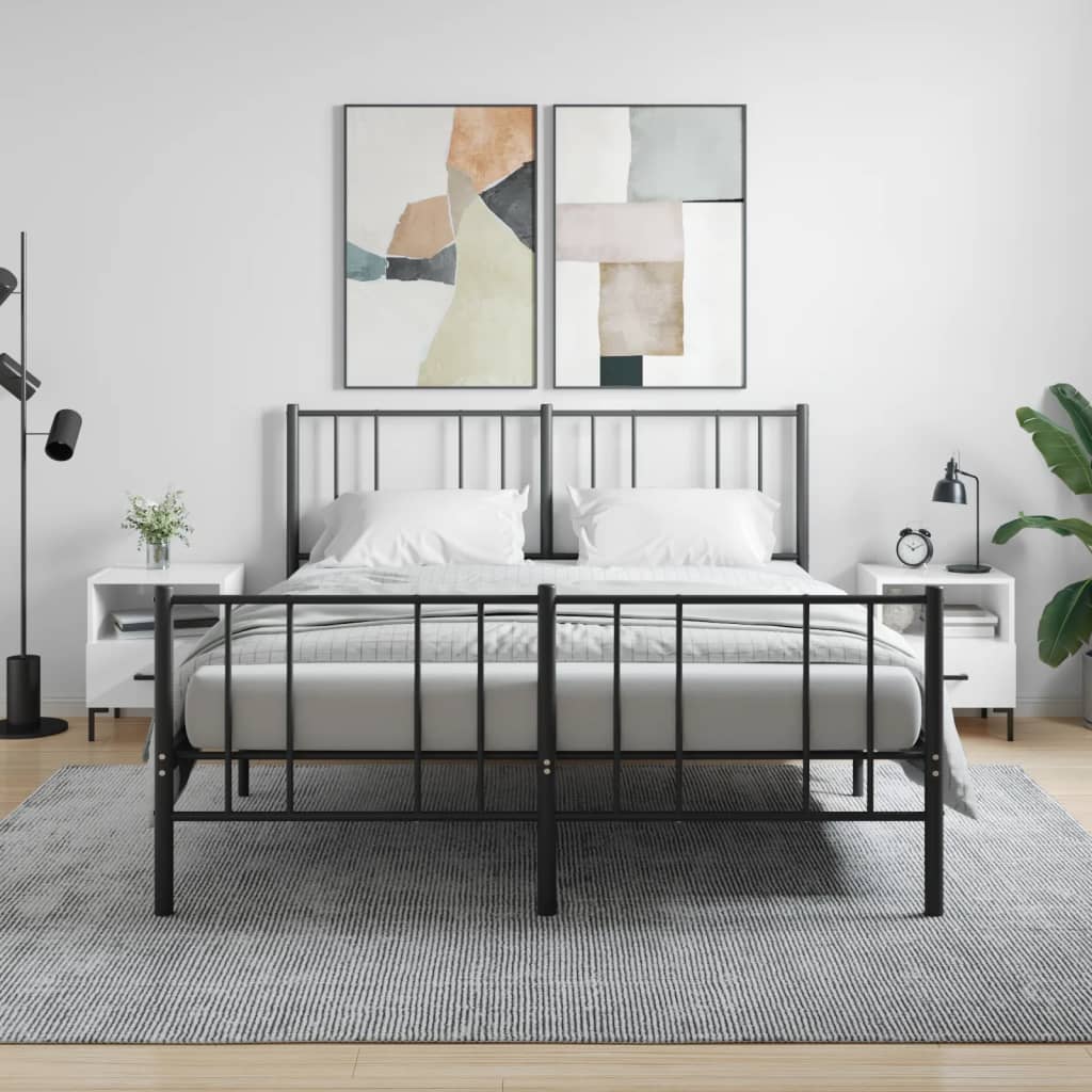 vidaXL Noptiere, 2 buc., alb extralucios, 40x35x47,5 cm, lemn compozit vidaXL Noptiere, 2 buc., alb extralucios, 40x35x47,5 cm, lemn compozit