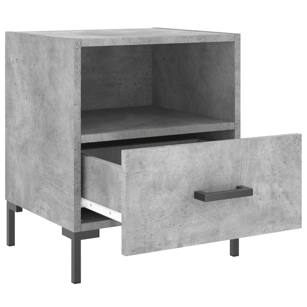 vidaXL Noptiere, 2 buc., gri beton, 40x35x47,5 cm, lemn compozit