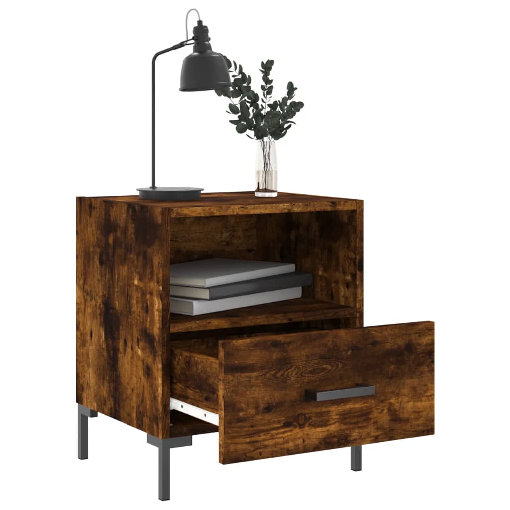 vidaXL Noptiere, 2 buc., stejar fumuriu, 40x35x47,5 cm, lemn compozit vidaXL Noptiere, 2 buc., stejar fumuriu, 40x35x47,5 cm, lemn compozit