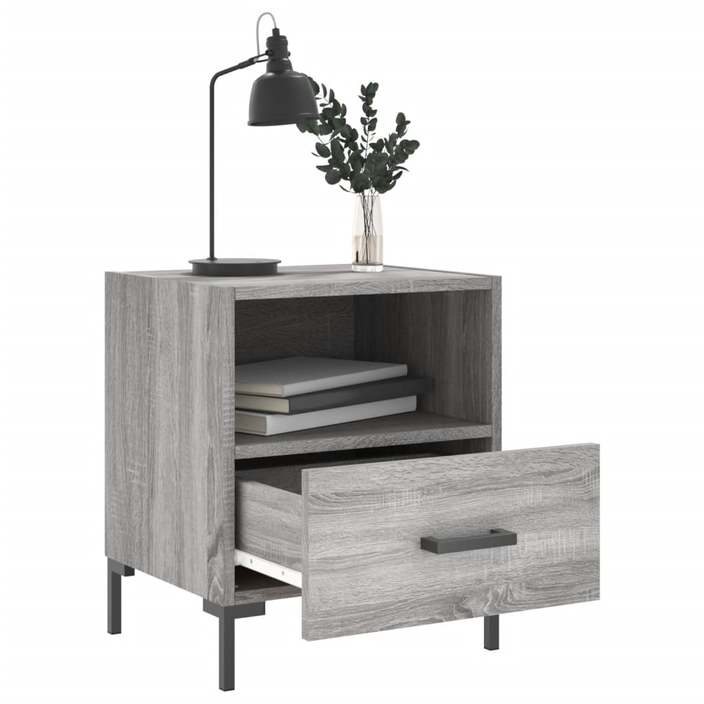 vidaXL Noptiere, 2 buc., gri sonoma, 40x35x47,5 cm, lemn compozit vidaXL Noptiere, 2 buc., gri sonoma, 40x35x47,5 cm, lemn compozit